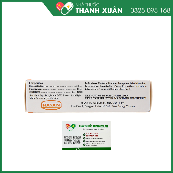 Spinolac Fort thuốc lợi tiểu trị tăng huyết áp, suy tim